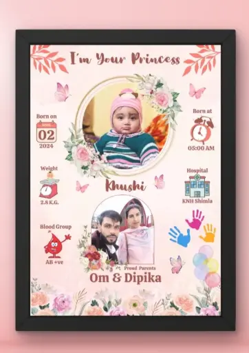 Cute baby theme customise photo frame